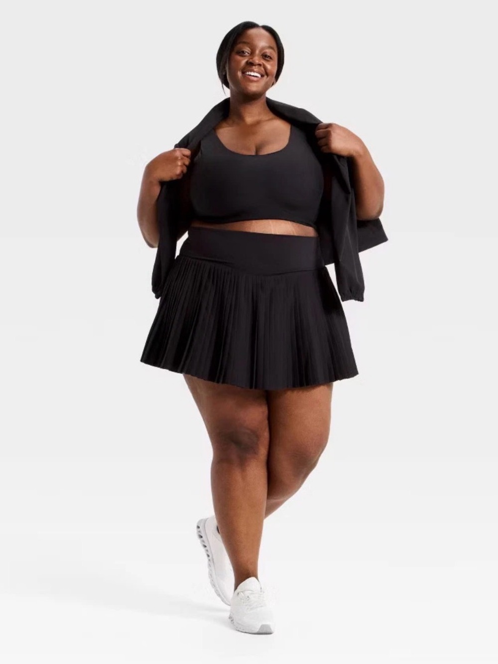 Pleated NWT Black Active Skort 3X High Rise Built-In Shorts - Picture 4 of 6